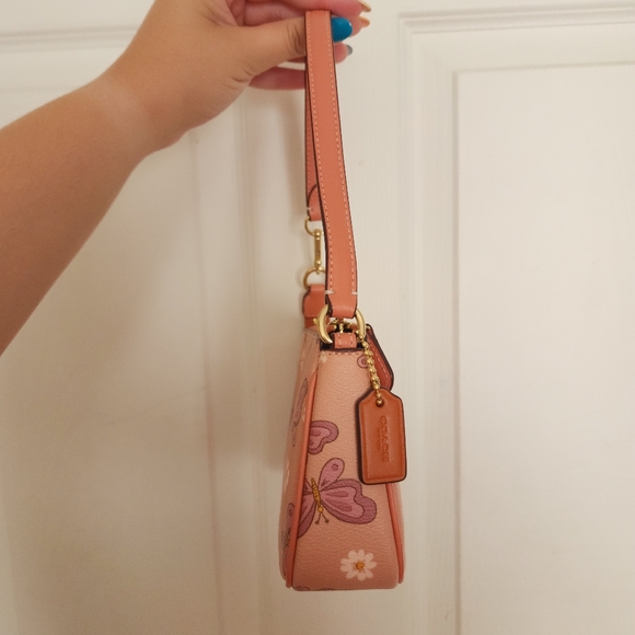 Coach Pink Butterfly Floral Nolita 19 and Card Holder - Picture 4 of 15